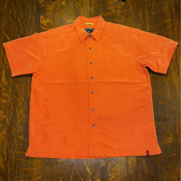 Royal Robbins Button Up Orange Plaid Shirt Short Sleeve Men’s  Large - Picture 2 of 11